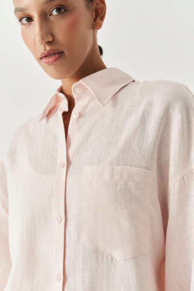 Рубашка с длинным рукавом изо льна (M/L, светло-розовый) 2556