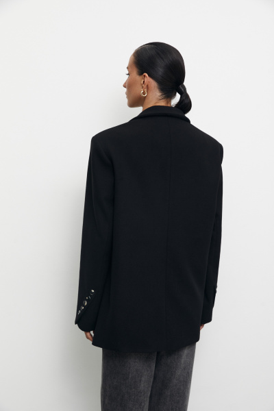 Пиджак из пальтовой ткани (M/L, черный) 2159