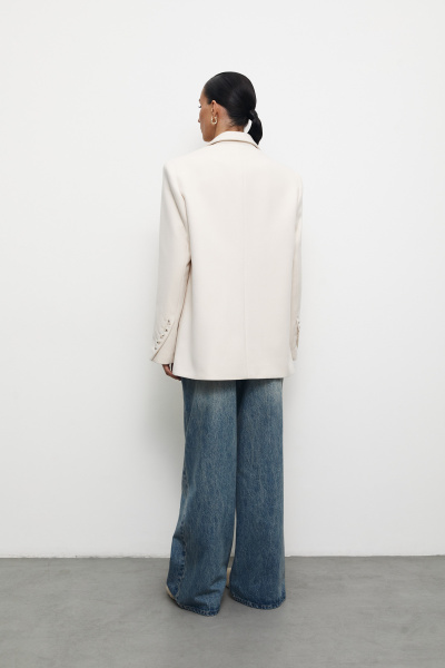 Пиджак из пальтовой ткани (M/L, кремовый) 2177