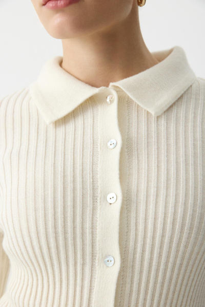 Джемпер-поло с пуговицами (Молочный) (XS/S) 