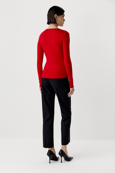 Лонгслив с V - вырезом (красный) (S) 