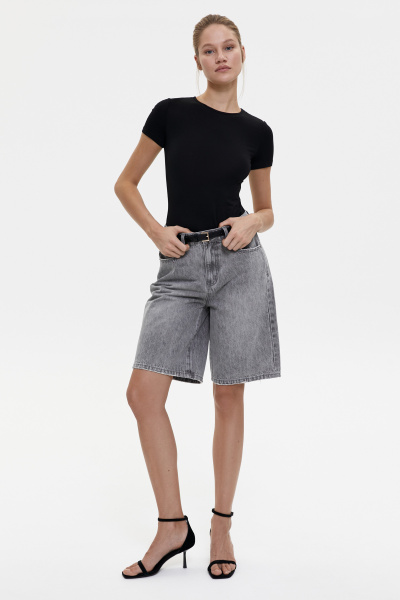 Шорты джинсовые удлиненные/Denim shorts (27/S, светло-серый/light grey) 2773