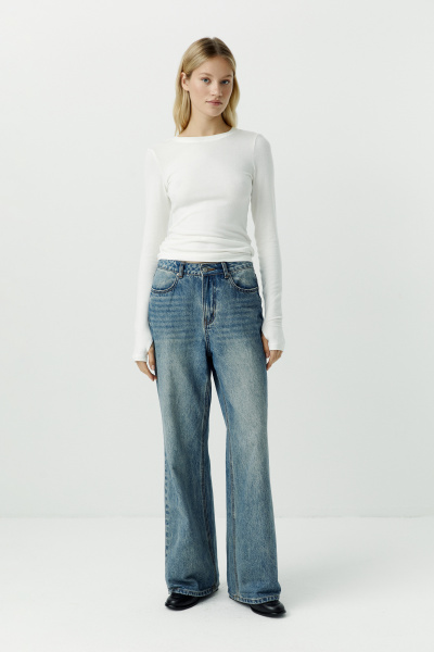 Лонгслив из мягкого трикотажа (молочный) (XS) 