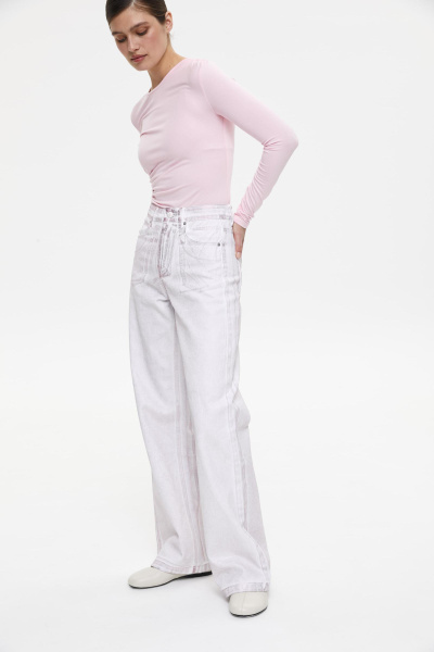 Джинсы с металлизированным покрытием/Foil coated denim pants (27/S, розовый/pink) 2128