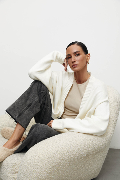 Кардиган из хлопка (one size, молочный) 2158