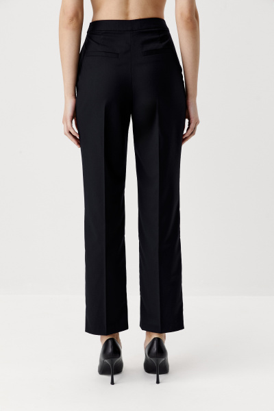 Брюки прямого кроя из костюмной ткани (черный) (M) 