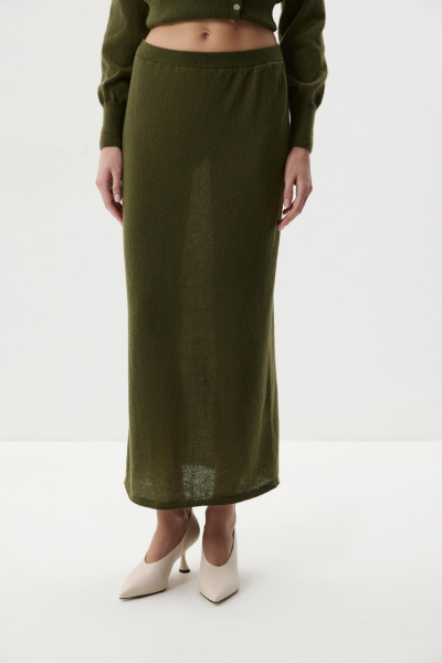 Юбка вязаная миди (Хаки) (M) 