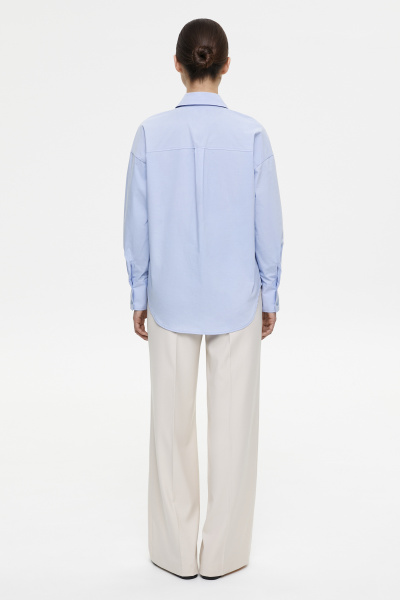 Рубашка свободного кроя (M/L, голубой) 1741