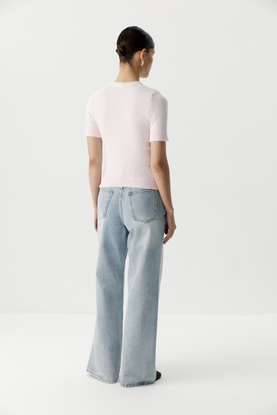 Футболка вязаная базовая (светло-розовый) (L) 