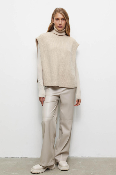 Манишка удлиненная (one size, бежевый)