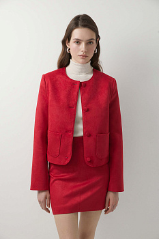 Жакет из замши (красный)