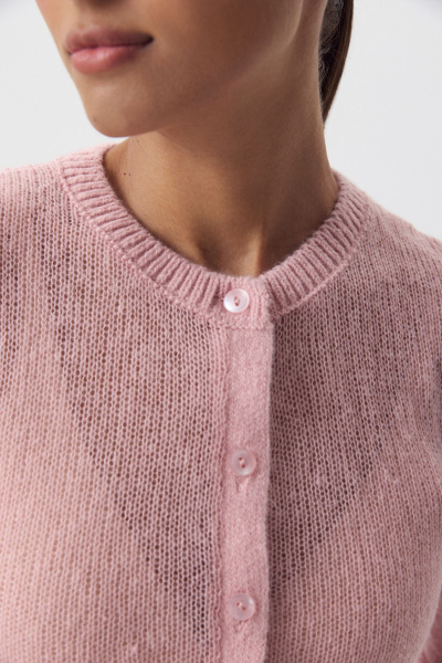 Кардиган с тонкой планкой (розовый) (M) 