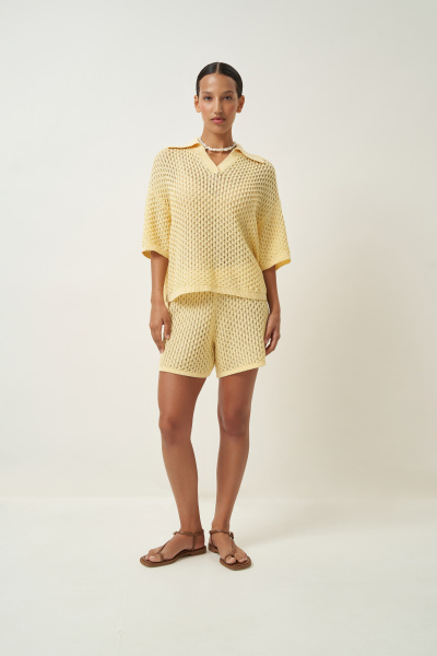 Костюм вязаный из хлопка (желтый) (M/L) 