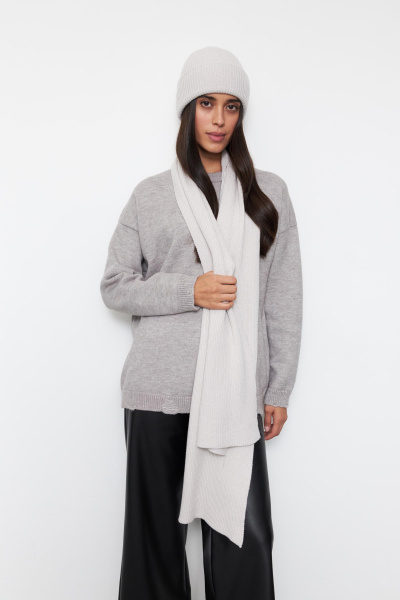 Шарф вязаный из вискозы (one size, серый) 