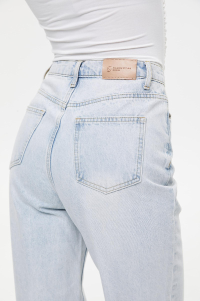 Джинсы с необработанным низом/Denim pants with raw edge (27/S, светло-голубой/light blue) 2869