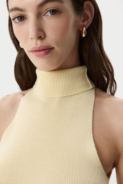 Топ-халтер вязаный (Ванильный) (M) 