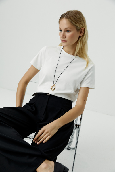 Футболка базовая из хлопка (белый) (L) 