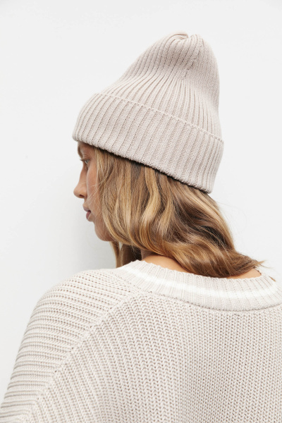 Шапка из шерсти (one size, бежевый)