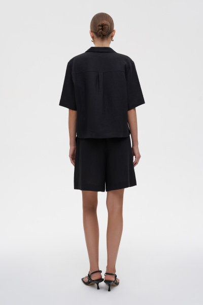 Рубашка с коротким рукавом изо льна (XS/S, черный) 2159