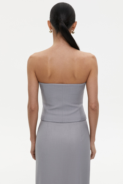 Топ из костюмной ткани (XS, серый)