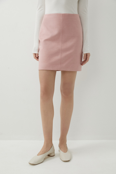 Юбка мини из замши (розовый) (XS) 