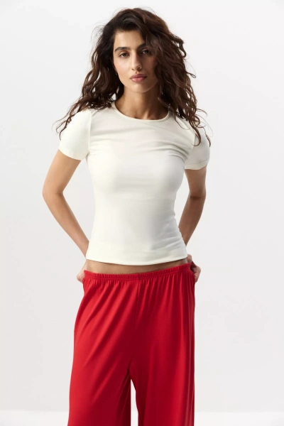 Футболка с коротким рукавом из вискозы (ванильный) (L) 