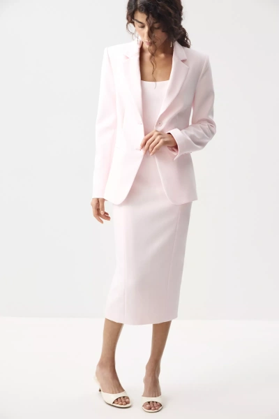 Платье макси на бретелях (Нежно-розовый) (M) 