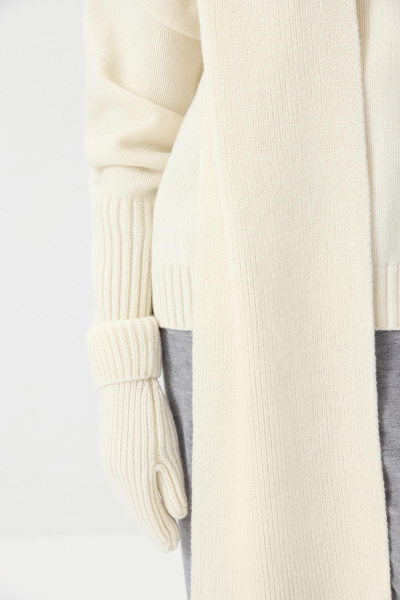 Варежки из шерсти мериноса (Ванильный) (one size) 