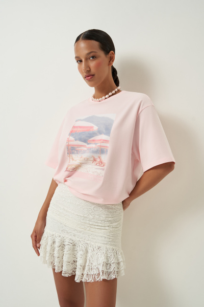 Футболка с принтом Every Summer (розовый) (XS/S) 