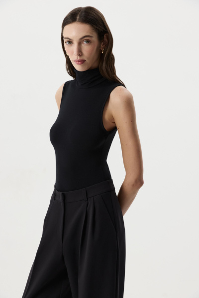 Боди  с воротником-стойкой (Черный) (M) 