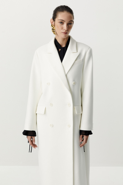 Пальто оверсайз двубортное (молочный) (XS/S) 