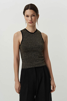 Топ из вискозы с металлизированной нитью (черный)