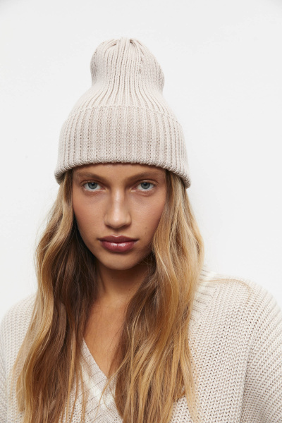 Шапка из шерсти (one size, бежевый)