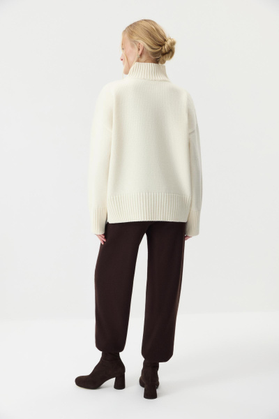 Свитер со стойкой из шерсти мериноса  ( Ванильный) (one size) 