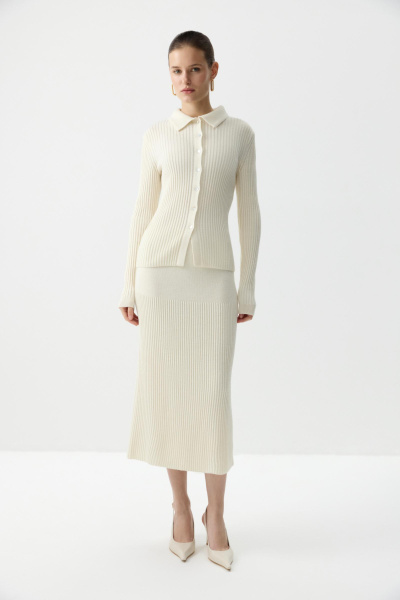 Джемпер-поло с пуговицами (Молочный) (XS/S) 