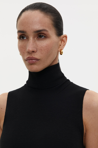 Топ с воротником-стойкой (M, черный)