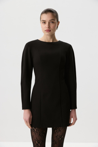 Платье мини с длинным рукавом (Черный) (M) 