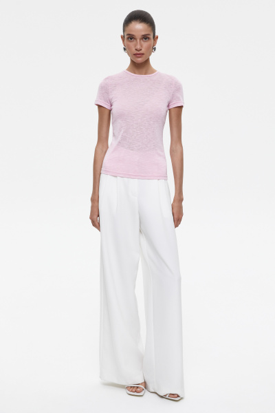 Футболка из полупрозрачного трикотажа (L, розовый) 2128