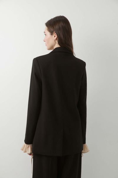 Пиджак прямой на одну пуговицу из костюмной ткани (черный) (XS) 