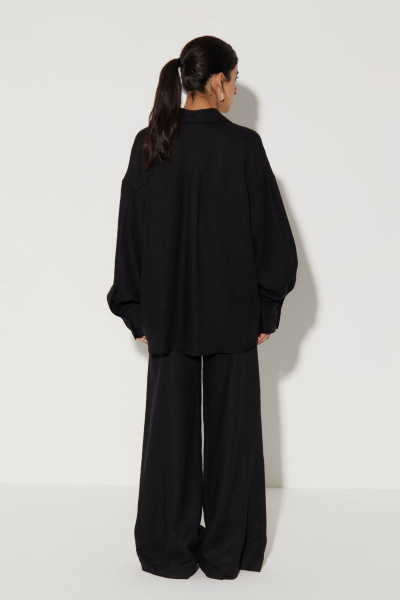 Рубашка с длинным рукавом изо льна (M/L, черный) 2159