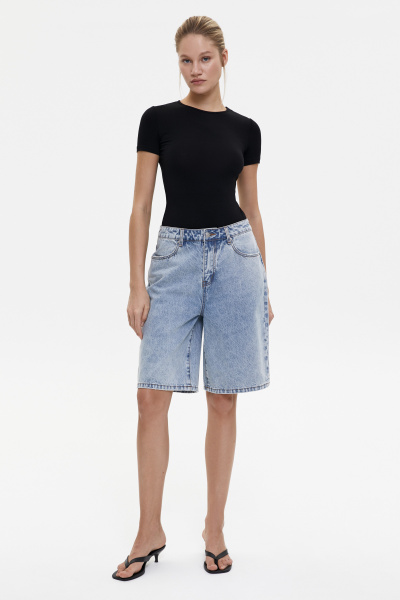 Шорты джинсовые удлиненные/Denim shorts (26/XS, светло-голубой/light blue) 2869