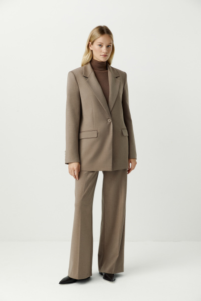 Пиджак из костюмной ткани (светло-коричневый меланж) (XS) 