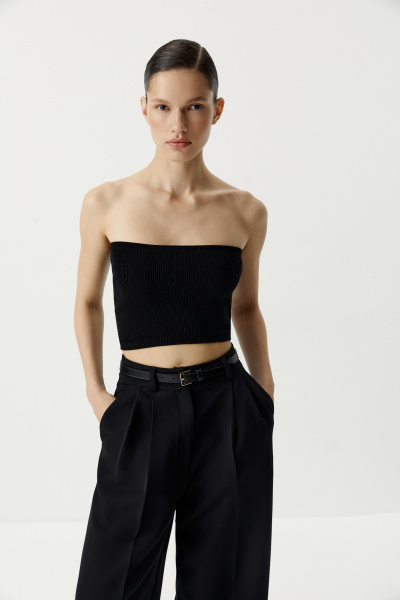 Топ бандо вязаный (черный) (M/L)