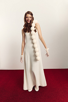 Платье с открытой спиной (ванильный)