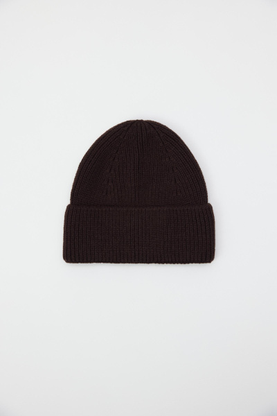 Шапка бини из шерсти мериноса (Шоколадный) (one size) 