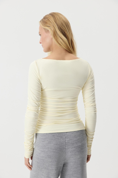 Лонгслив с драпировкой (Сливочный) (M) 