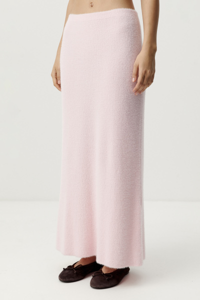 Юбка макси из пушистой пряжи (светло-розовый) (M/L) 