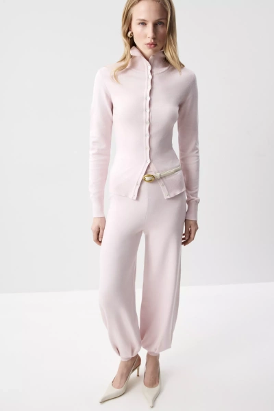 Брюки-джоггеры вязаные (Розовый) (M) 