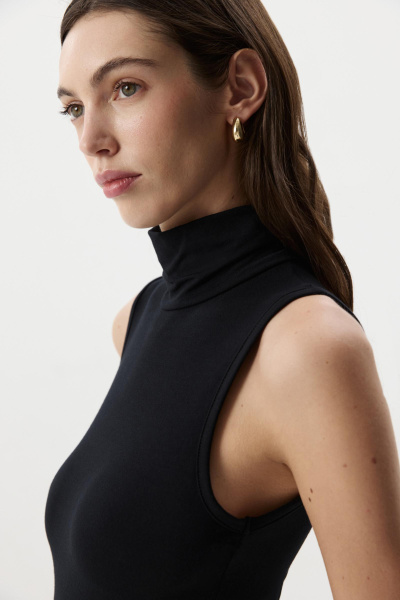 Боди  с воротником-стойкой (Черный) (M) 