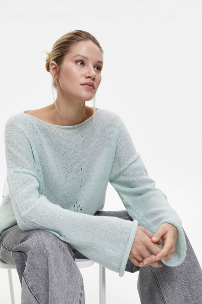 Джемпер оверсайз с гранжевым эффектом (XS/S, оливковый) 